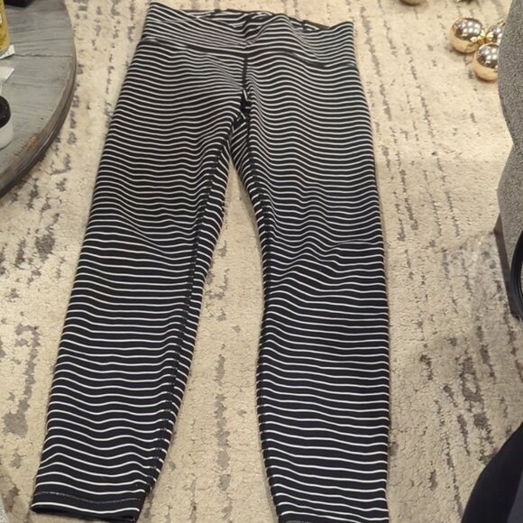 Lululemon Train Times Pant 25" Parallel Stripe Black White - Picture 10 of 10